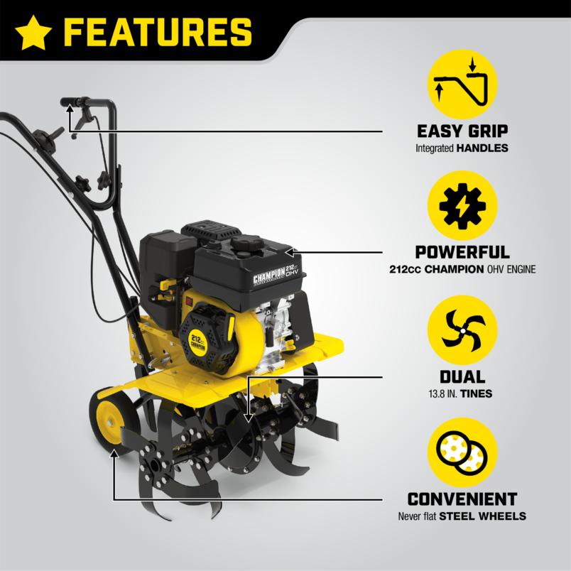 22-Inch Front Tine Tiller