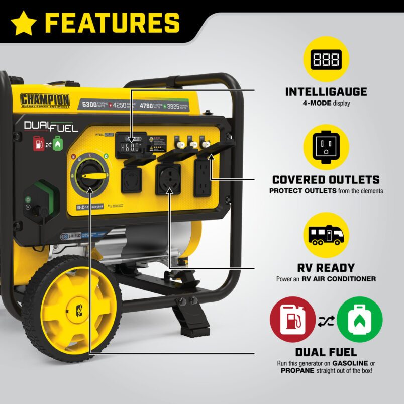 4250W Dual Fuel Generator